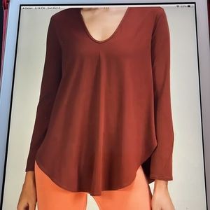 Lululemon nulu relaxed-fit yoga long sleeve shirt in smoky red